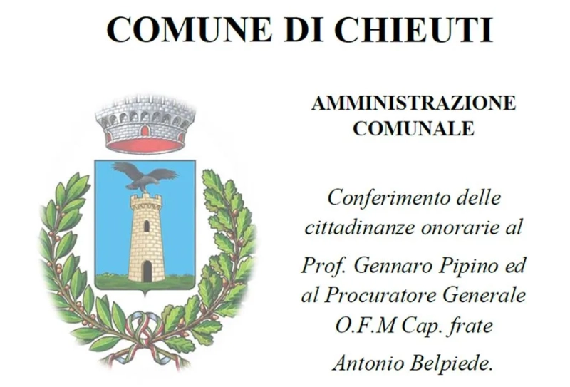 Fra Belpiede e prof. Pipino «Cittadini ad honorem»