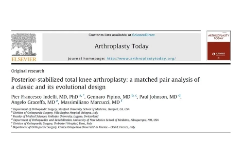 Posterior stabilized total knee arthroplasty